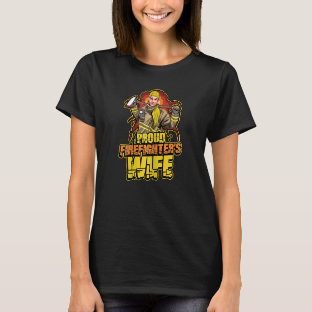 Camiseta Esposa del bombero de la mujer R (Anverso)