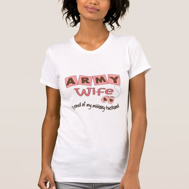 Camiseta Esposa del ejército "orgullosa de mi marido (Anverso)