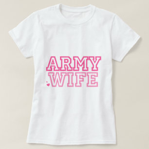 Camiseta Esposa del ejército (rosa)