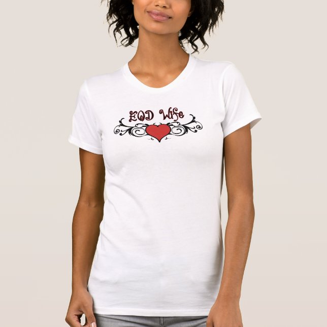 Camiseta Esposa del EOD con el corazón (Anverso)