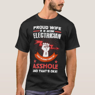 Camiseta Esposa Electricista Esposa Orgullosa De Una Ele