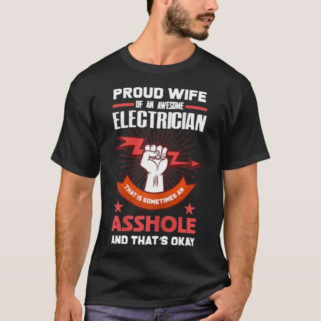 Camiseta Esposa Electricista Esposa Orgullosa De Una Ele (Anverso)