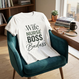 Camiseta Esposa Enfermera Jefa Malota Sarcástica Negrita Ti