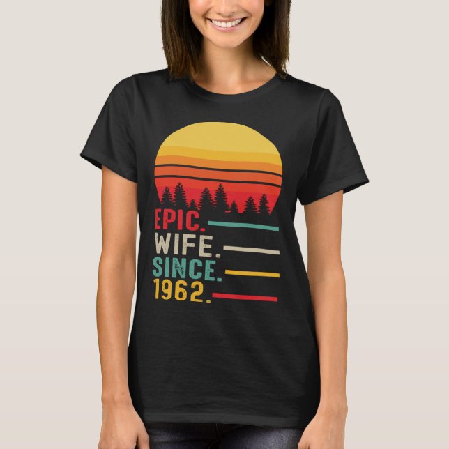 Camiseta Esposa épica desde 1962 feliz aniversario (Anverso)