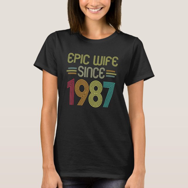 Camiseta Esposa épica desde 1987, su 35º aniversario Boda (Anverso)