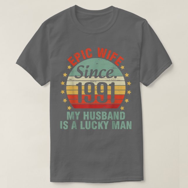 Camiseta Esposa Épica Desde 1991 Mi Esposo Es Un Hombre Afo (Diseño del anverso)