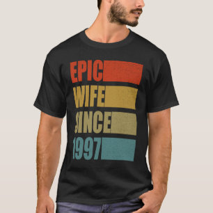 Camiseta Esposa épica desde 1997 Viñeta 24ª Boda Annivers