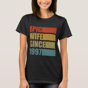 Camiseta Esposa épica desde 1997 Viñeta 24ª Boda Annivers