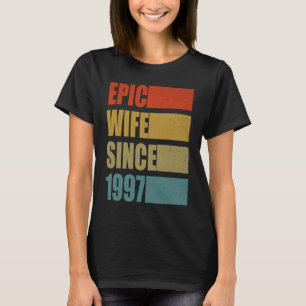 Camiseta Esposa épica desde 1997 Viñeta 24ª Boda Annivers