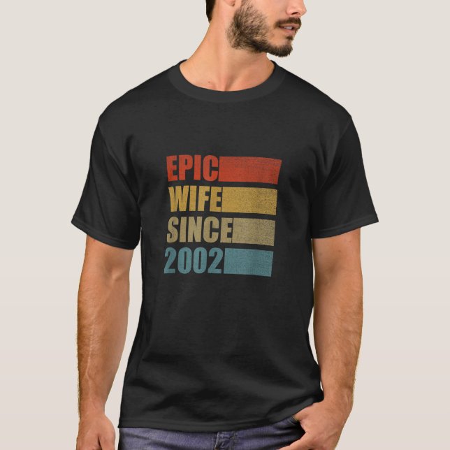 Camiseta Esposa épica desde 2002 Viñeta 19ª Boda Annivers (Anverso)