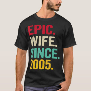 Camiseta Esposa Épica Desde 2005 Su Boda De 17 Años Anniver