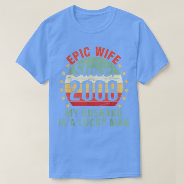 Camiseta Esposa Épica Desde 2008 Mi Esposo Es Un Hombre Afo (Diseño del anverso)