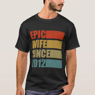 Camiseta Esposa épica desde 2012 Vintage Noveno Boda Annive