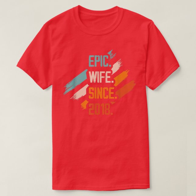 Camiseta Esposa épica desde matrimonio familiar de 2018 Par (Diseño del anverso)