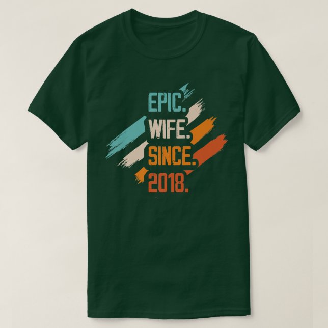 Camiseta Esposa épica desde matrimonio familiar de 2018 Par (Diseño del anverso)