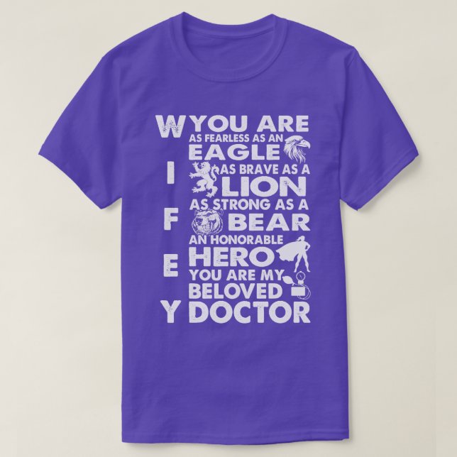 Camiseta Esposa, eres mi querido Médica Médica Médica de re (Diseño del anverso)
