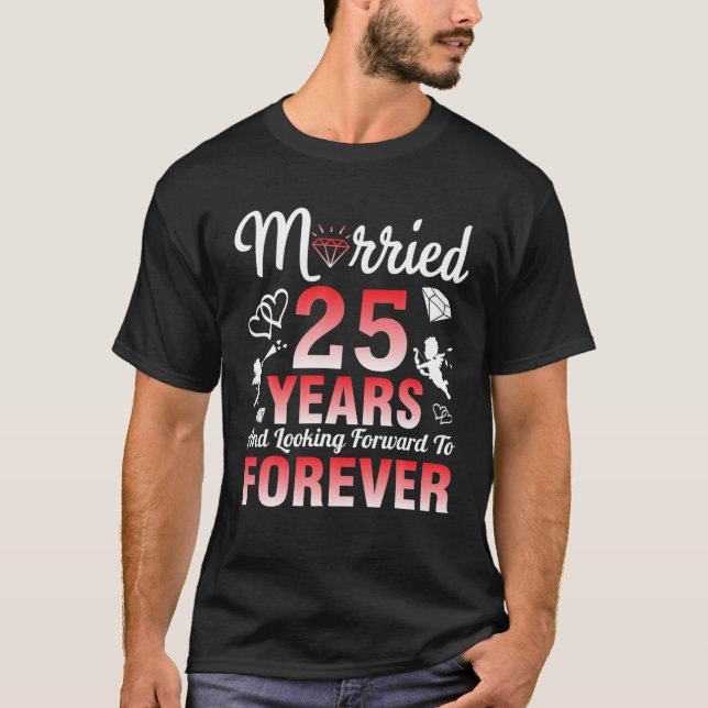 Camiseta Esposa Esposa Casada De 25 Años Y Esperando Adelan (Anverso)
