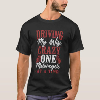 Camiseta Esposa Esposa Clásica De Motociclismo Conduciendo