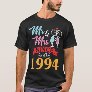 Camiseta Esposa Esposa El Sr. Y La Sra. Desde 1994 Boda Cas