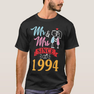 Camiseta Esposa Esposa El Sr. Y La Sra. Desde 1994 Boda Cas