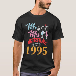 Camiseta Esposa Esposa El Sr. Y La Sra. Desde 1995 Boda Cas