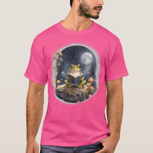 Camiseta Esposa estética de algodón de rana de lecturas de
