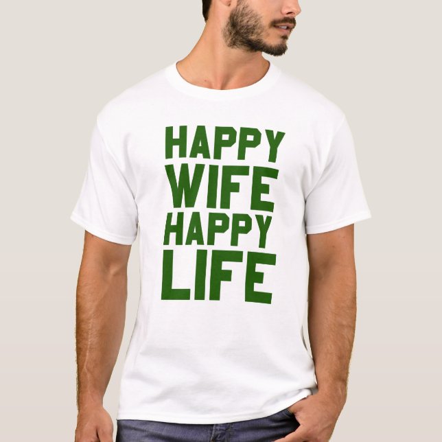 Camiseta Esposa feliz vida feliz (Anverso)