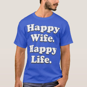 Camiseta Esposa Feliz Vida Feliz Boda Divertido Marido Amor
