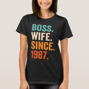 Camiseta Esposa Jefa Desde 1987 aniversario de 36 años de c