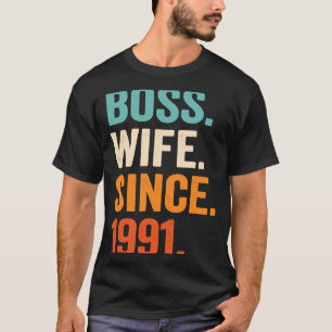 Camiseta Esposa Jefe desde 1991 32º aniversario del boda