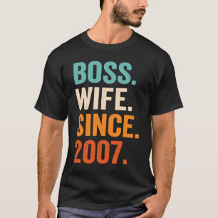Camiseta Esposa Jefe desde 2007 16º aniversario del boda