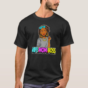 Camiseta Esposa Jefe Mamá Cristiana Melanin Chicas Mujeres