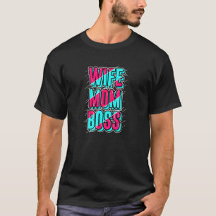 Camiseta Esposa Jefe Mamá Rosa Azul Feliz Día de la Madre V