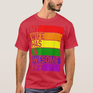 Camiseta Esposa Lesbiana Divertida LGBTQ Mes del Orgullo Ga