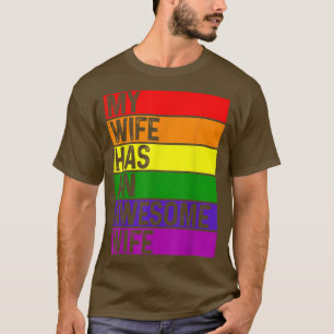 Camiseta Esposa lesbiana divertida LGBTQ Orgullo gay mes ar
