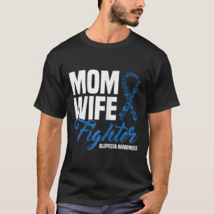 Camiseta Esposa Lucha contra la Cinta Azul Alopecia Concien