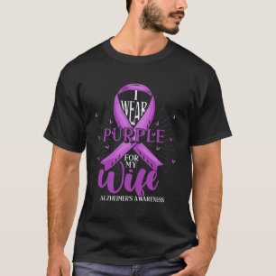Camiseta Esposa luchadora contra el Alzheimer con cinta mor