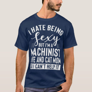 Camiseta Esposa Machinista Y Madre Gata Merch Gracioso
