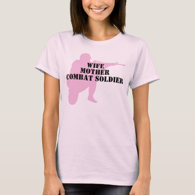 Camiseta Esposa, madre, soldado de combate (Anverso)