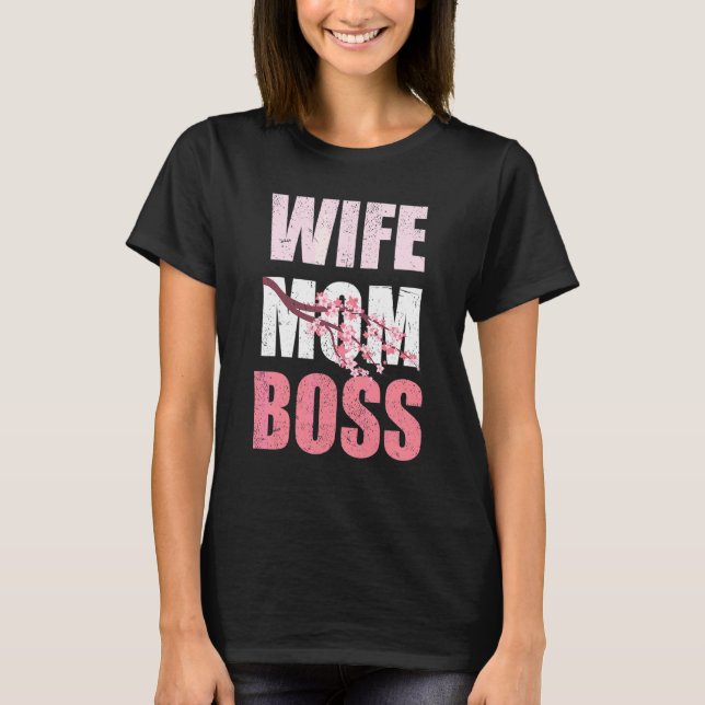 Camiseta Esposa Mamá Bosque Familia Mujeres Madres Cerezo F (Anverso)