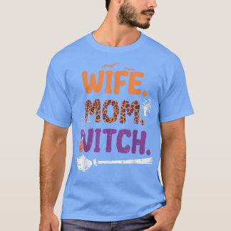 Camiseta Esposa Mamá Bruja Halloween Disstume Leopardo Broo