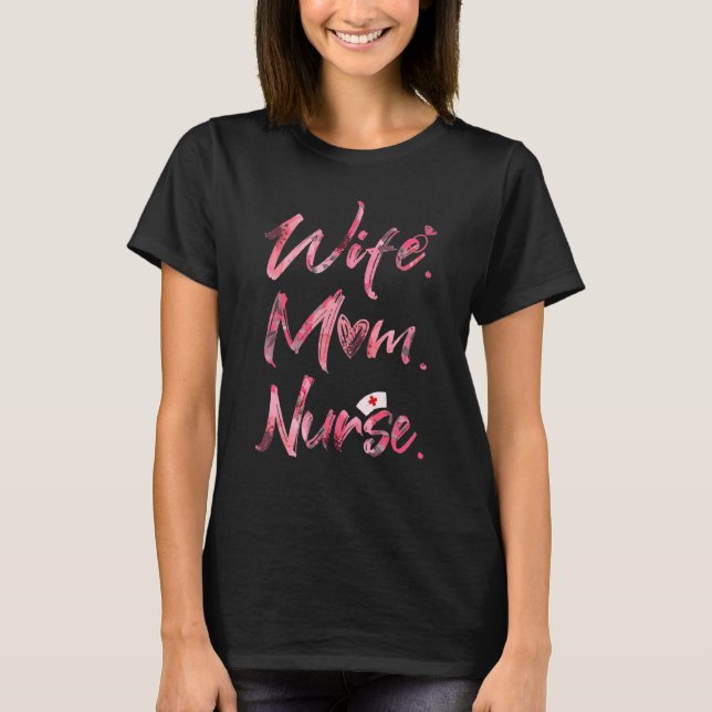 Camiseta Esposa Mamá Enferma A La Enferma Flor Feliz Día De (Anverso)