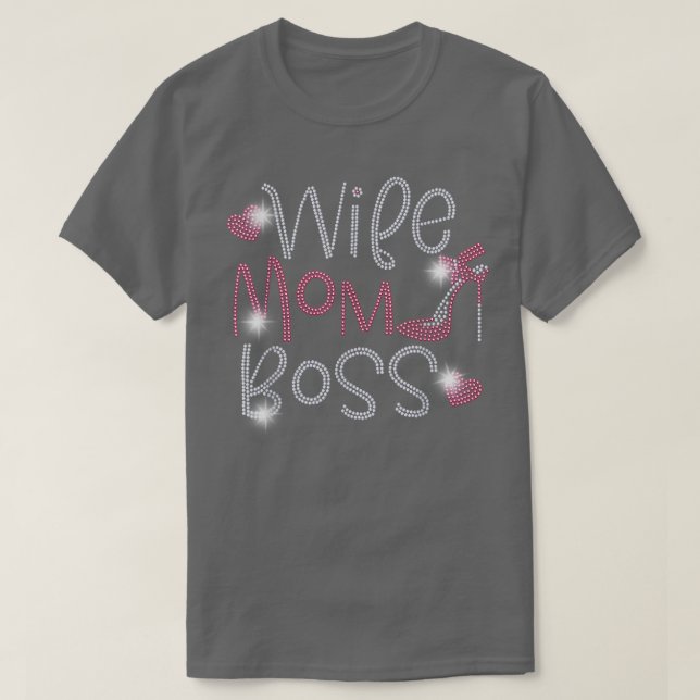 Camiseta Esposa Mamá Jefe Bling Diamante de imitación Graci (Diseño del anverso)