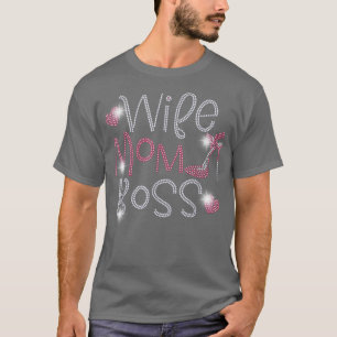 Camiseta Esposa Mamá Jefe Bling Diamante de imitación Graci