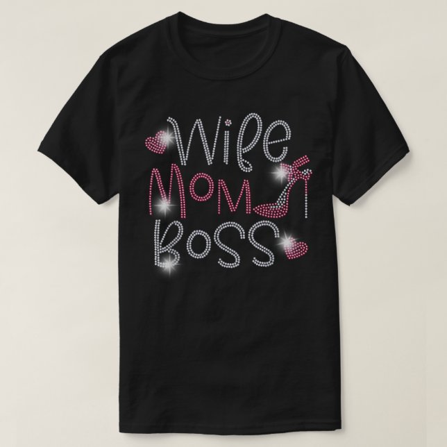 Camiseta Esposa Mamá Jefe Bling Diamante de imitación Graci (Diseño del anverso)