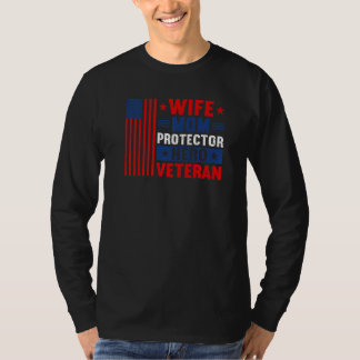 Camiseta Esposa Mamá Protectora Héroe Veterano Estadouniden
