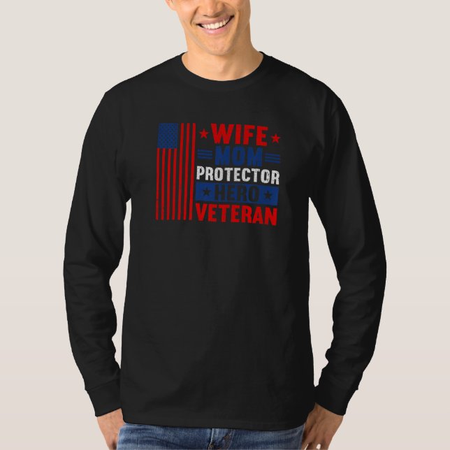 Camiseta Esposa Mamá Protectora Héroe Veterano Estadouniden (Anverso)