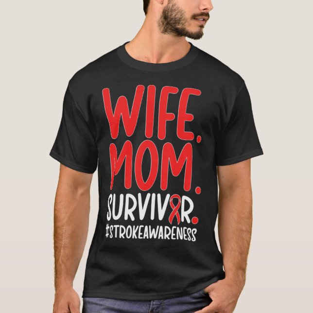 Camiseta Esposa Mamá sobreviviente de Stroke Stroke Sensibi (Anverso)