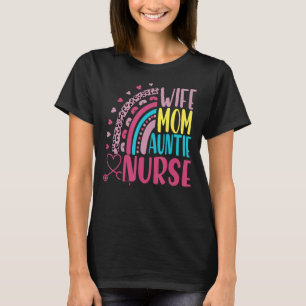 Camiseta Esposa Mamá tía enfermera Día de la Madre leopardo