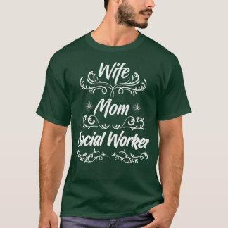 Camiseta Esposa Mamá Trabajadora Social Floral